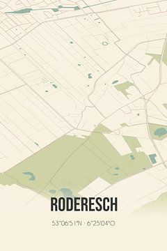 Carte vintage de Roderesch (Drenthe) sur Rezona