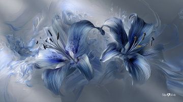 Blume in Blau von Gelissen Artworks