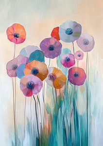 Mohnblumen | Bunte Mohnblumen Kunst