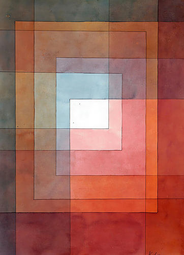 Verschachtelte Quadrate in Rot