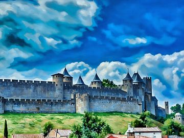 Middeleeuws fort in Carcassonne Frankrijk van Sergio Pazzano
