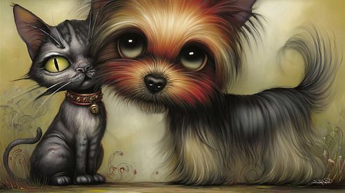 hond - kat - cartoon