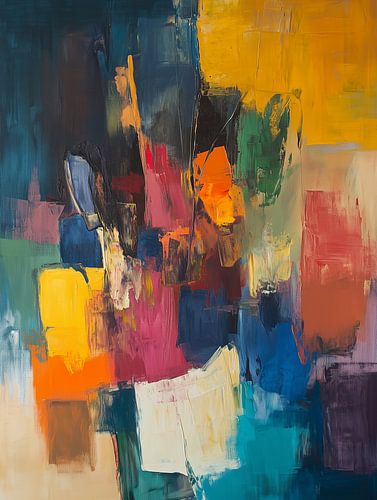 Abstract blocks of colour in bold tones