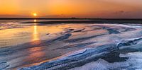 Sunrise at ice landscape