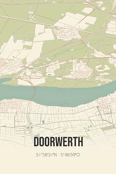 Vintage landkaart van Doorwerth (Gelderland) van Rezona