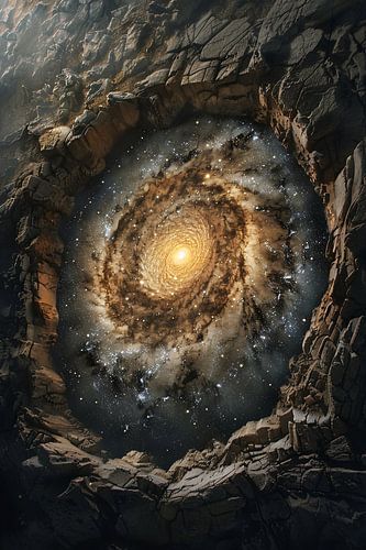 Kosmische Melkweg Omlijst door Rotsen