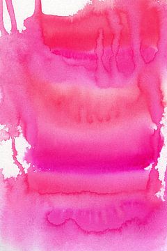 Aquarelle abstraite colorée en rose vif. sur Dina Dankers