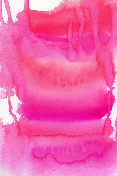 Abstraktes buntes Aquarell in leuchtendem Rosa. von Dina Dankers