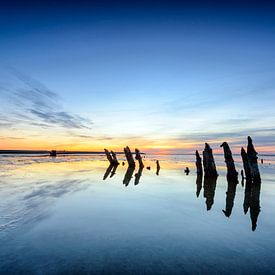 Zonsondergang boven het wad van Sjoerd van der Wal