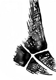 Impression abstraite à l'encre en noir et blanc par Ela Szczepaniak sur Ela Szczepaniak