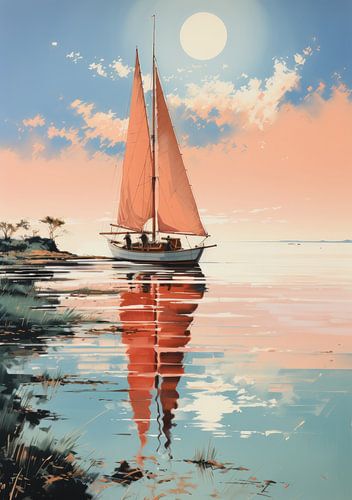 Voilier Bateau à voile Maritim Meer Poster Impression d'art sur Niklas Maximilian