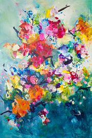 Painting Out Loud - powerful flower painting in loose style by QEIMOY