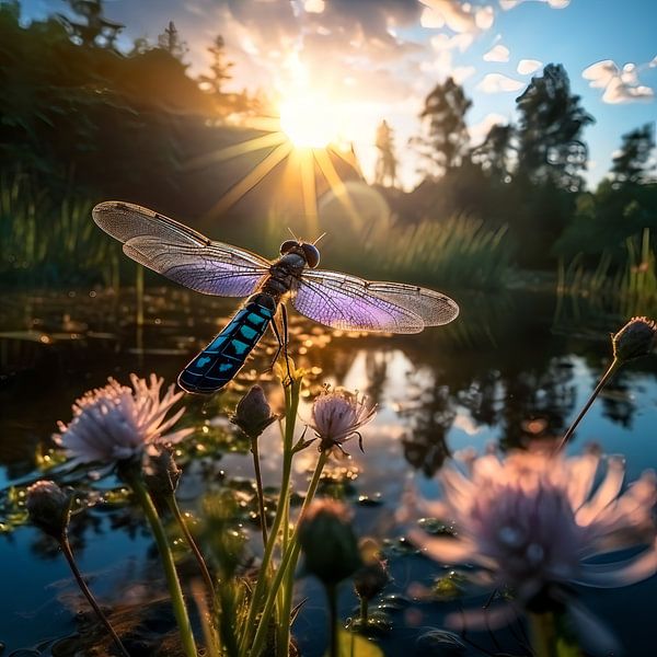 Libelle an einem See von YArt