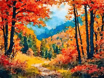 Abstract landschap in de herfst van The Photo Artist