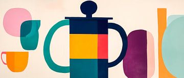 Coffee art - Colourful elegance Coffee dance in a colourfully painted by Poster Art Shop
