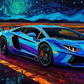 Lamborghini Aventador Blauw - Galactische Nacht Editie van MIROKKU