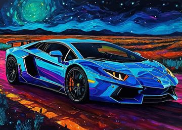 Lamborghini Aventador Blauw - Galactische Nacht Editie van MIROKKU