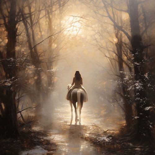Magical forest ride on horseback