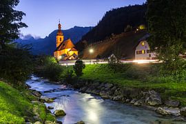 Ramsau bei Berchtesgaden  - Malerwinkel in der blauen Stunde von Frank Herrmann
