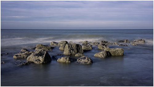 Rocks in the surf of the sea