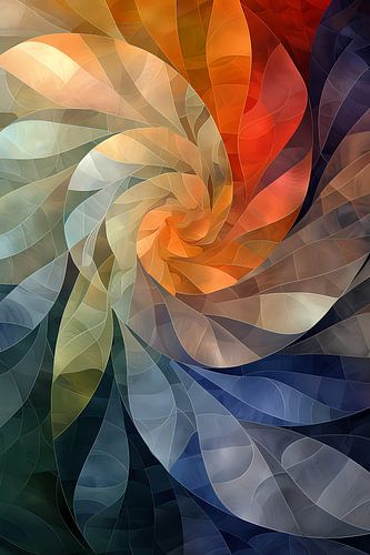 Abstract Kleurenspiraal in Levendige Tinten