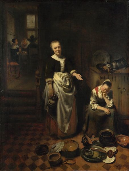 Slapende keukenmeid, Nicolaes Maes -1655 van Het Archief
