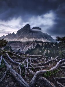 Landschaft in den Dolomiten in Italien im mystischen Licht
