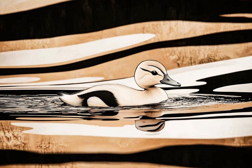 Elegant duck in calm waters by Imperial Art House