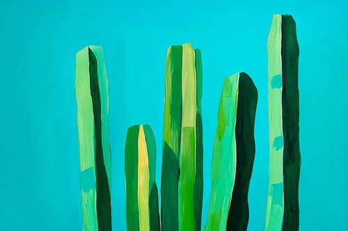 Cactuslandschap in levendige kleuren