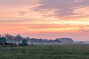 Sonnenaufgang beim Landwirt