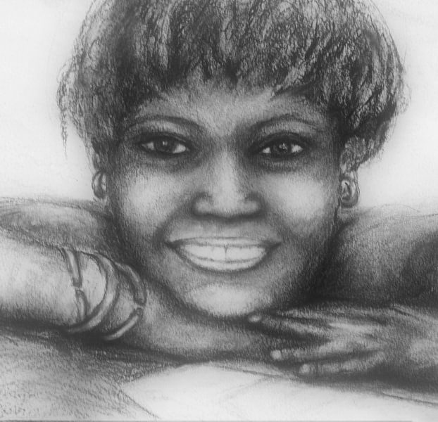 Porträt eines afrikanischen Mädchens. von Ineke de Rijk