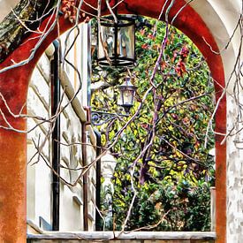 Through the Archway to the Garden in Rome by Dorothy Berry-Lound