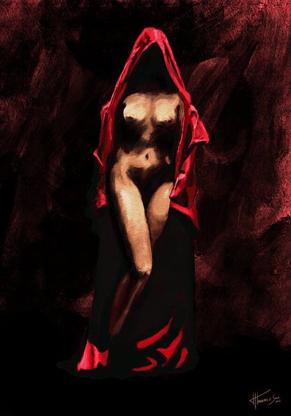 Salome in red dressing gown by Hernâni Fernandes Tavares e Sousa