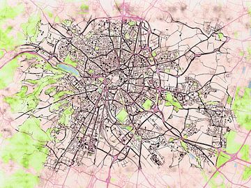 Kaart van Dijon in de stijl 'Soothing Spring' van Maporia