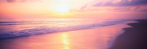 Dageraad op het strand
