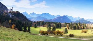 Schloss Neuschwanstein und Alpenpanorama