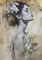 Femme fleur blanche