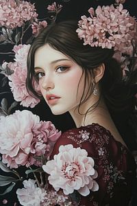 Portrait floral élégant