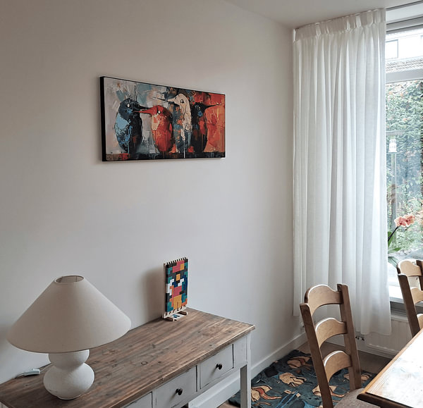 Klantfoto: Het Debat van Abstract Schilderij, als ArtFrame