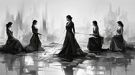 Mysterious dance of women