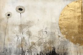 Landschap met gouden accenten in collage stijl van Studio Allee