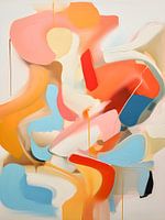 Abstract olieverfschilderij in pastelkleuren