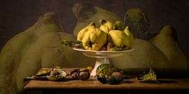 Stillleben Quitte & Walnuss von Monique van Velzen