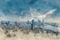 Painted skyline of Rotterdam