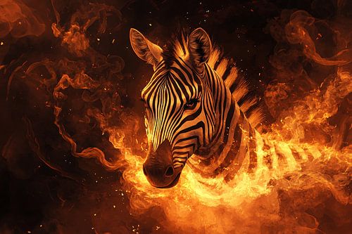 Zebra in vurige sfeer
