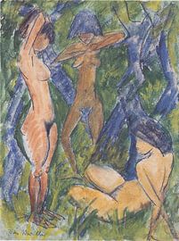 Three female nudes, Otto Mueller - ca1920 by Atelier Liesjes