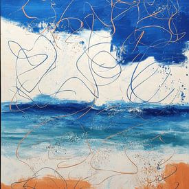 Peinture abstraite - Bleu Turquoise Rêveuse et Moderne sur Joriali Art abstrait