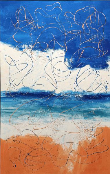 Peinture abstraite - Bleu Turquoise Rêveuse et Moderne par Joriali Art abstrait