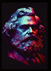 Karl Marx Pop Art Low Poly sur WpapArtist WPAP Artist