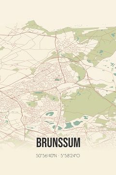 Vintage landkaart van Brunssum (Limburg) van MijnStadsPoster